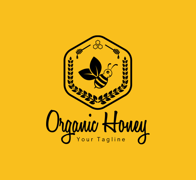 Organic Honey Logo u0026 Business Card Template - The Design Love